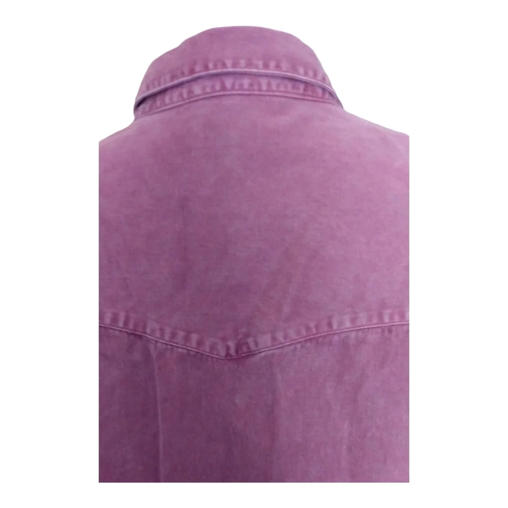 True Religion men's burgundy long sleeve snap front shirt. XL